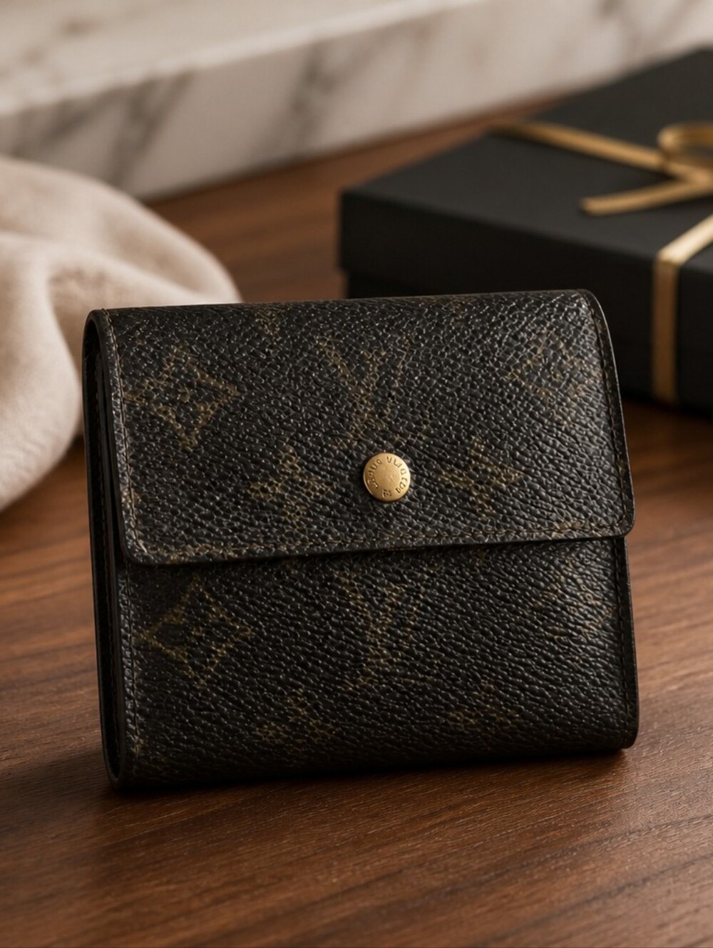 Louis Vuitton Monogram Compact Wallet in Brown